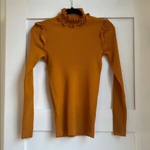 Just Female Mustard Ruffle Top